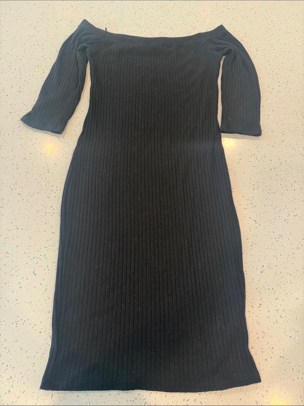 One Clothing ribbed off the shoulder dress
